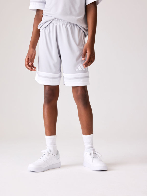 adidas White Grey Squadra 25 Kids Shorts