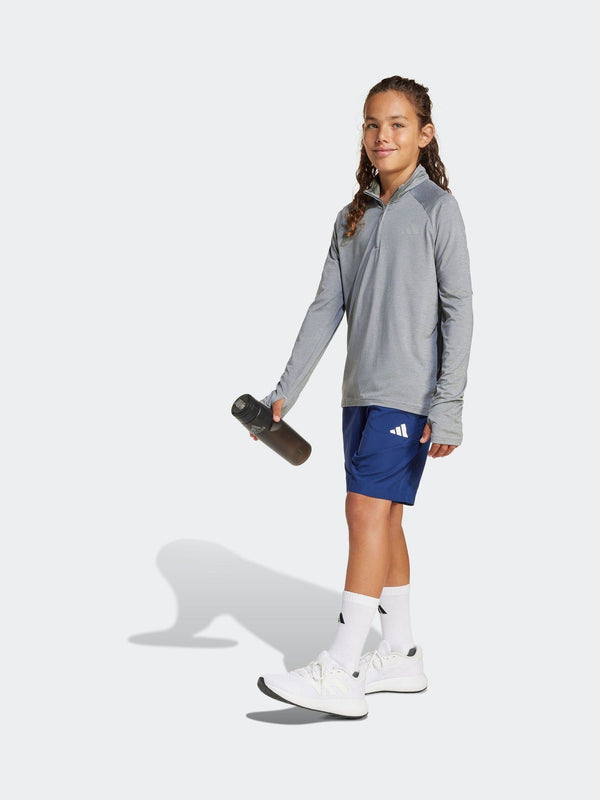adidas Grey All Sports Favourite 1/4 Zip Long Sleeve Kids Top