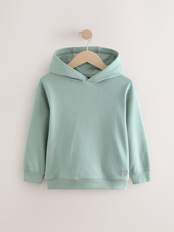 Sage Green Textured Fabric 100% Cotton Hoodie (3-16yrs)