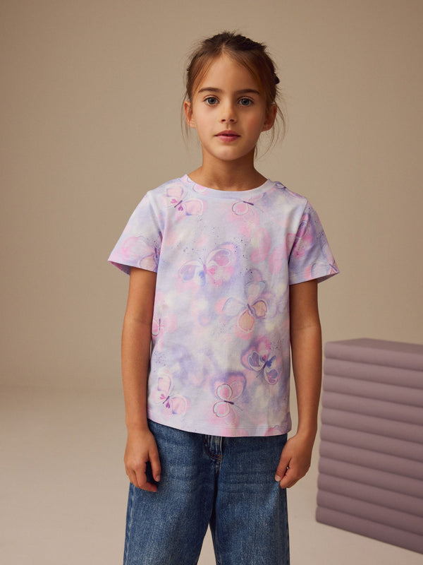 Lilac Purple Butterfly T-Shirt (3-16yrs)