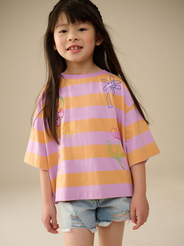 Multi 100% Cotton Graphic Print T-Shirt (3-16yrs)