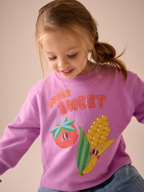 Purple Character Long Sleeve 100% Cotton T-Shirt (3mths-7yrs)