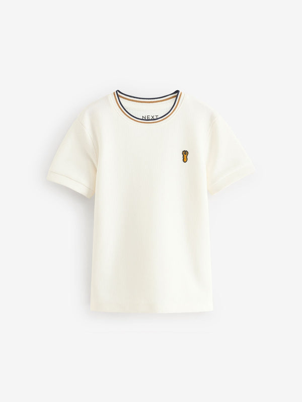 Ecru Short Sleeve Textured T-Shirt (3-16yrs)