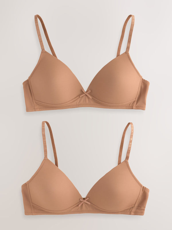 Mid Brown Trainer Bras 2 Pack