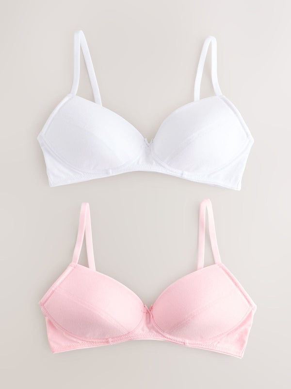 White/Pink Trainer Bras 2 Pack