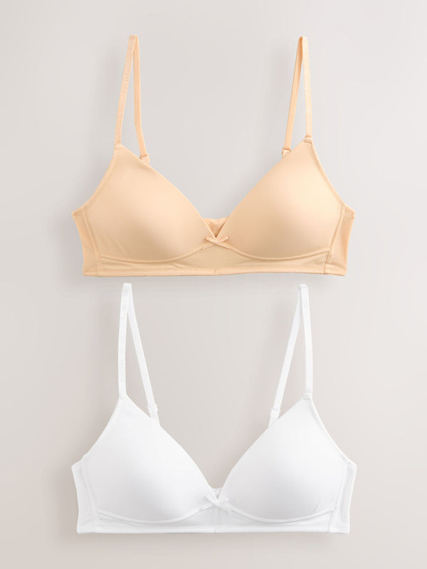 Nude White Trainer Bras 2 Pack