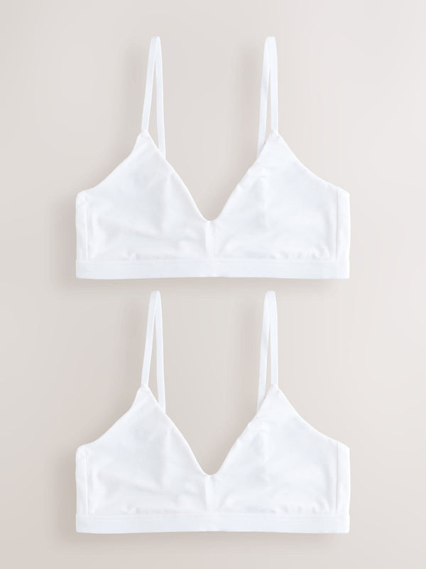White Traingle Bralettes 2 Pack