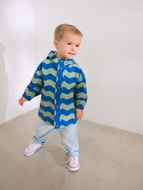 Navy Stripe Waterproof Anorak Jacket (3mths-7yrs)