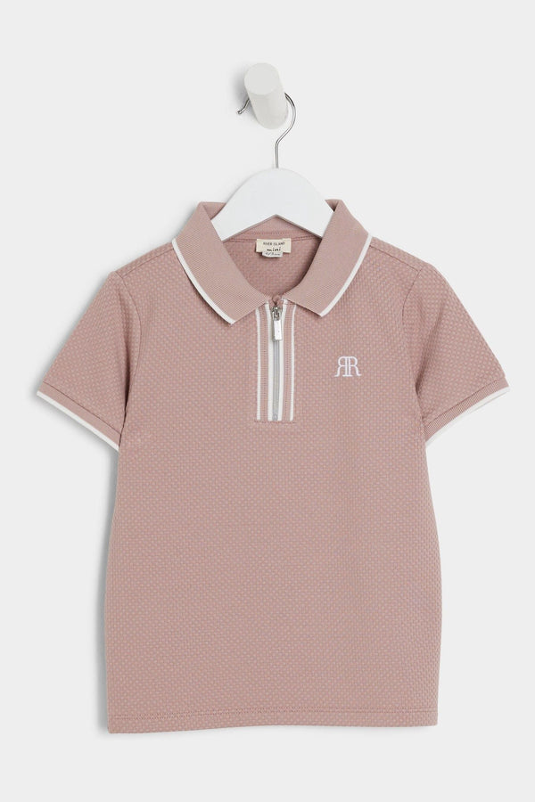 River Island Boys Textured Tipped Polo Shirt