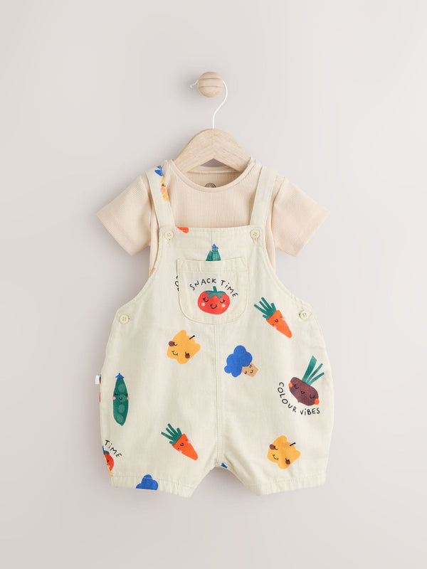 Fruit/Veg Baby Dungarees and Bodysuit Set (0mths-2yrs)