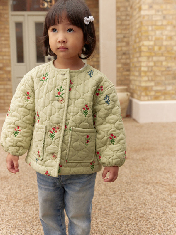 Green 100% Cotton Quilted Jacket (3mths-7yrs)