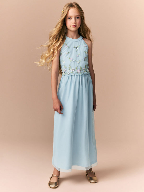 Pale Blue Embellished Occasion Dress (6-16yrs)