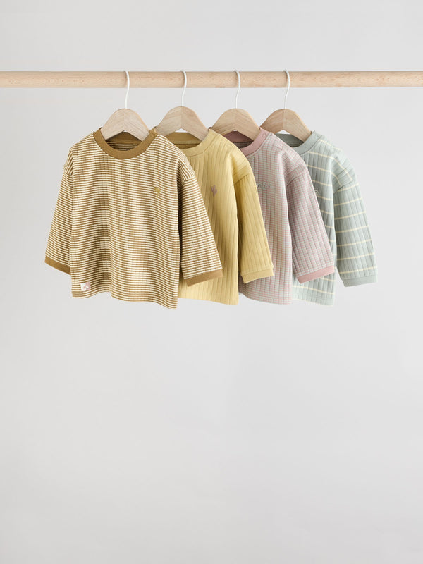 Minerals Stripe Baby Long Sleeve T-Shirts 4 Pack