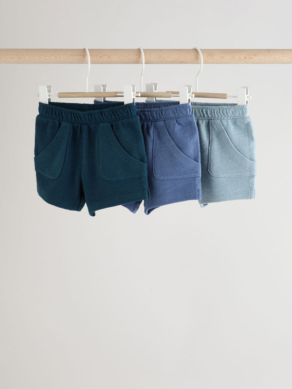 Blue Jersey 100% Cotton Baby Shorts 3 Pack