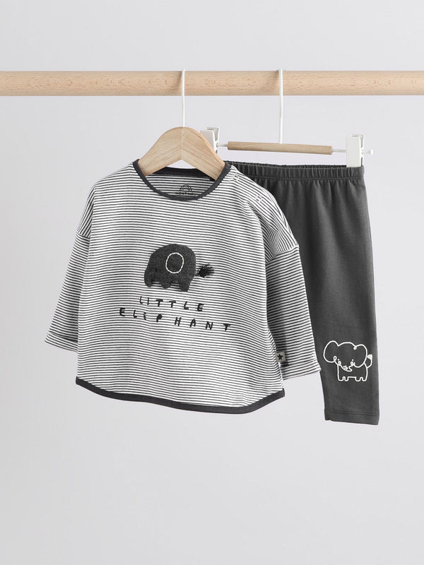 Mono Elephant Baby Top And Leggings Set