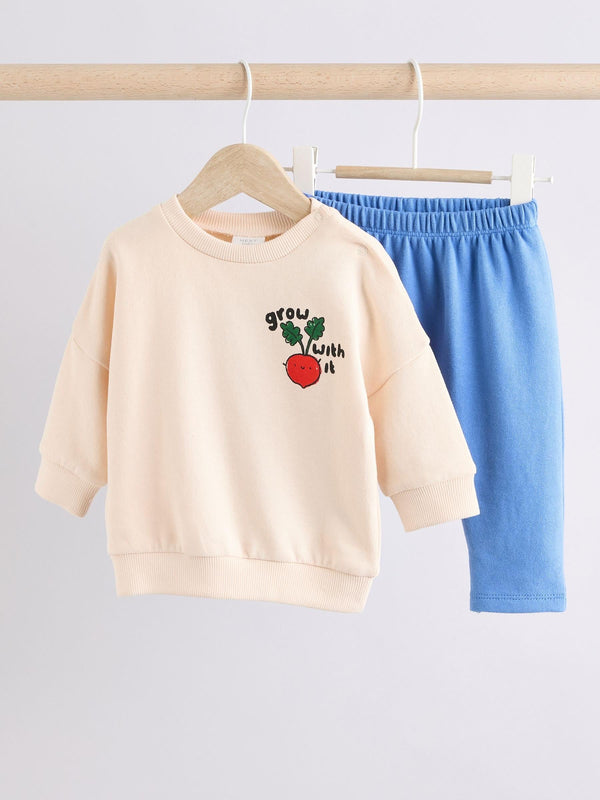 Bright Veg Baby 100% Cotton Sweatshirt and Joggers Set 2 Piece