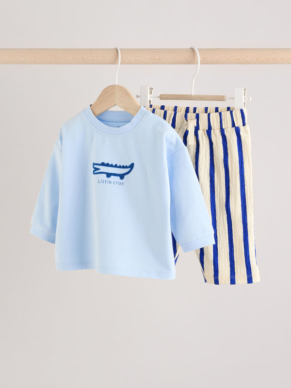 Blue Crocodile Baby Top and Trousers 2 Piece Set immediate
