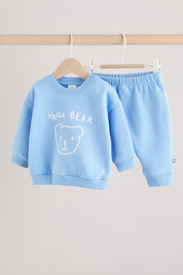 Blue Bear Baby Sweatshirt and Joggers Set