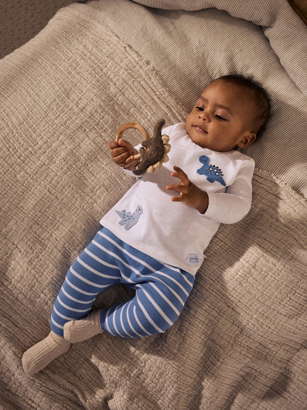 Blue Dino Baby Top And Leggings Set