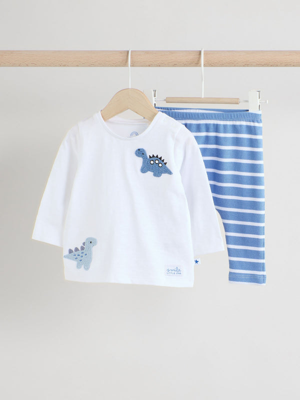 Blue Dino Baby Top And Leggings Set (0mths-3yrs)