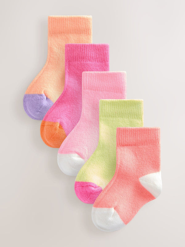 Pink Baby Socks 5 Pack (0mths-2yrs)