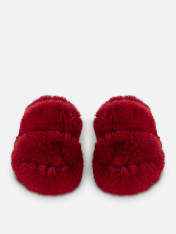 Women cozy slippers red