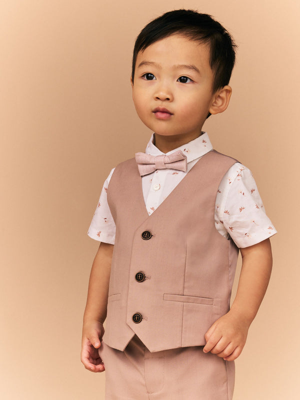 Pink Waistcoat, Shirt and Bowtie Set (3mths-9yrs)