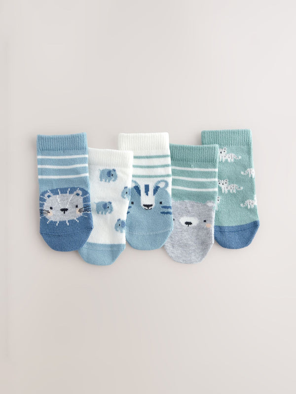 Blue character Baby Socks 5 Pack (0mths-2yrs)