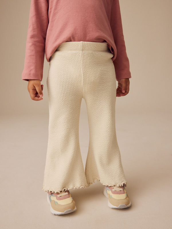 Cream Ribbed Textured Flare Leggings (3mths-7yrs)