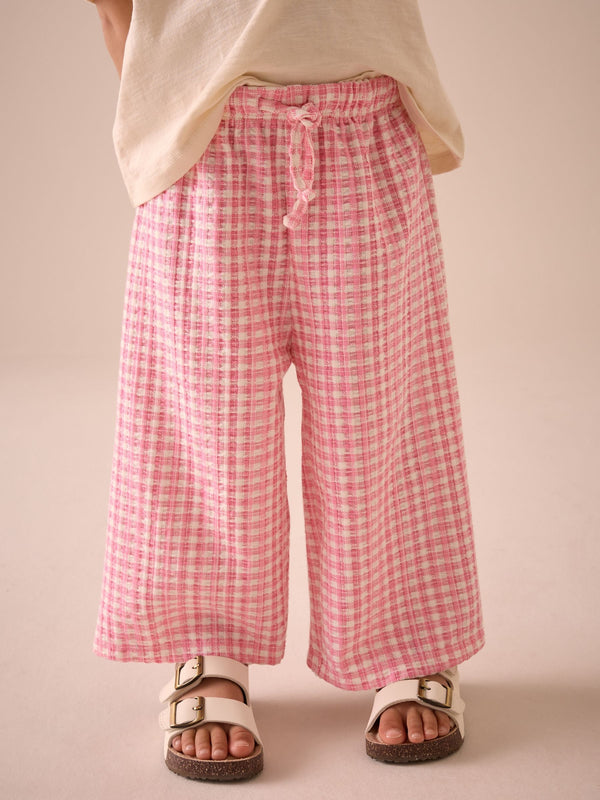Pink Gingham Wide Leg Trousers (3mths-7yrs)