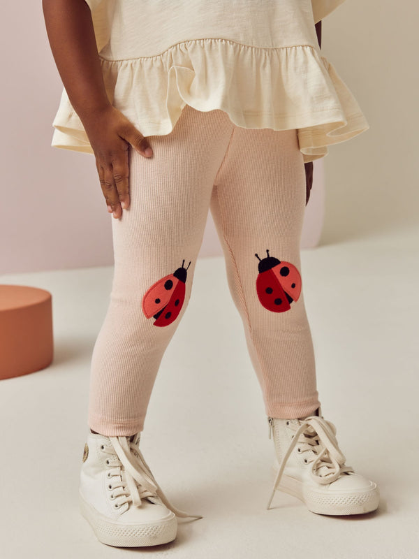 Pink Ladybird Embellished Leggings (3mths-7yrs)