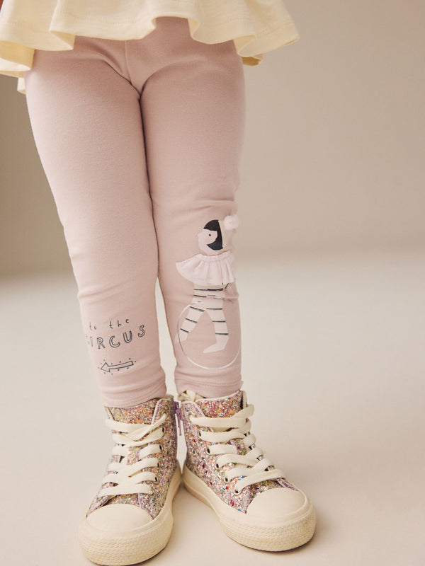 Pale Pink Circus Girl Embellished Leggings (3mths-7yrs)