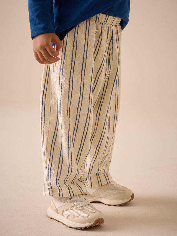 Cream/Navy Stripe Wide Leg Trousers (3mths-7yrs)