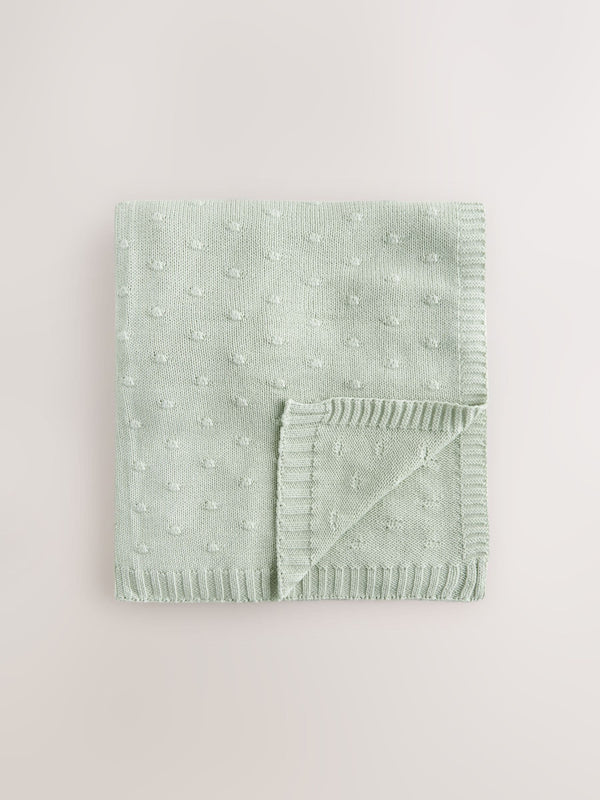 Sage Green Baby Bobble Blanket