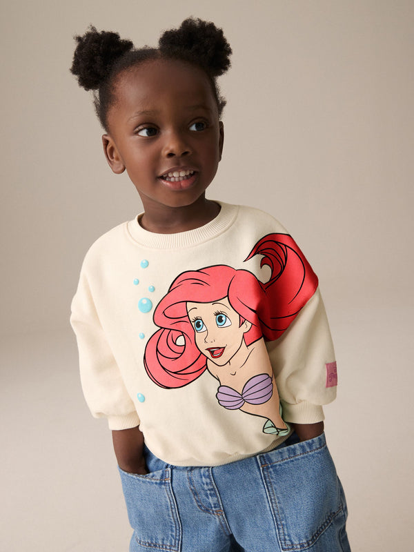 Cream Disney Little Mermaid Ariel Crew Sweatshirt (3mths-7yrs)