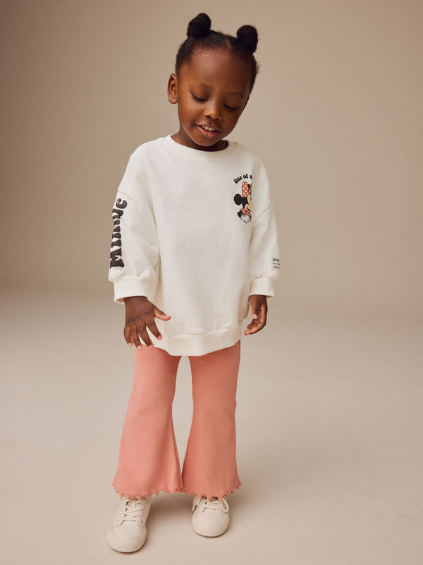 Cream Minnie Mouse Sweatshirt and Flared Leggings Set (3mths-7yrs)