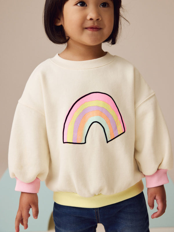 Cream Rainbow Sweatshirt (3mths-7yrs)
