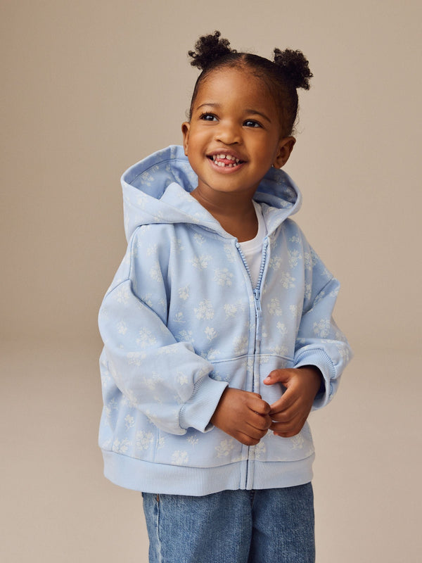 Blue Ditsy Print Hoody (3mths-7yrs)