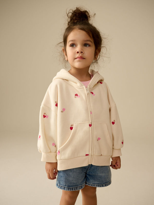 Cream Cherry Print Hoodie (3mths-7yrs)