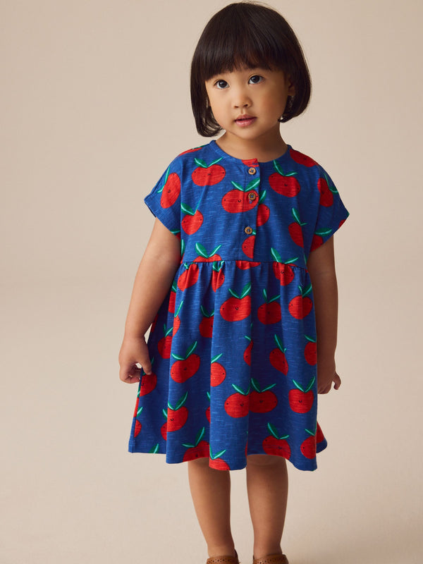 Blue Tomato Print Short Sleeve Jersey Summer Dress (3mths-7yrs)