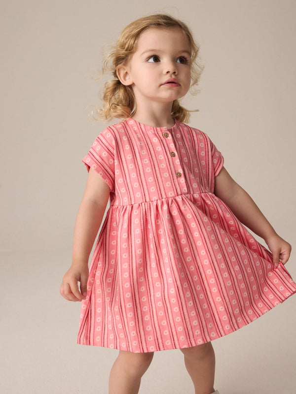 Pink Short Sleeve Jersey Summer Dress (3mths-7yrs)