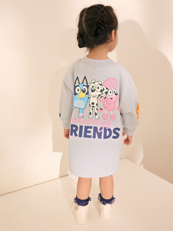 Blue Bluey Long Sleeve Sweat Dress (12mths-7yrs)