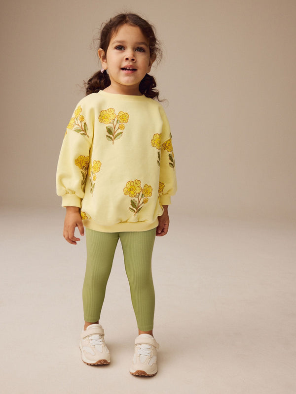 Yellow Floral Sweatshirt and Leggings Set (3mths-7yrs)