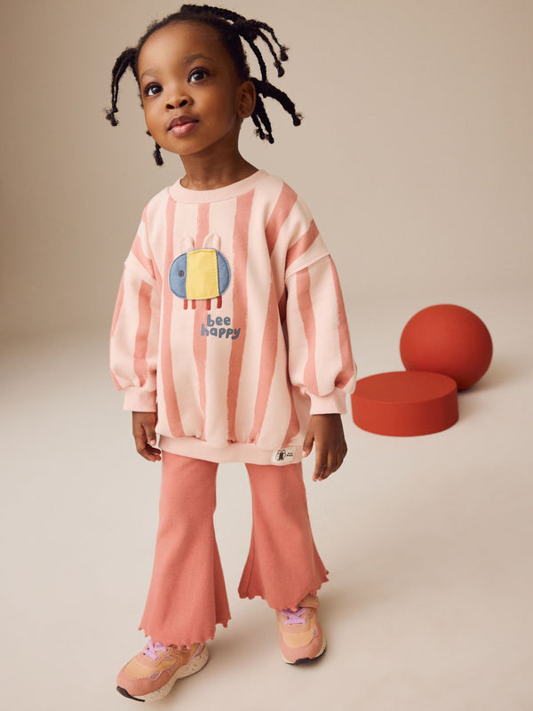 Pink Bee Sweatshirt and Flare Leggings Set (3mths-7yrs)