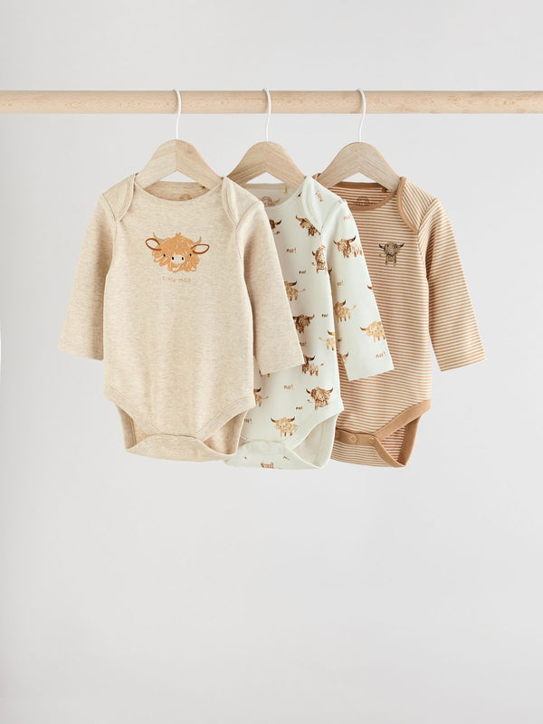 Neutral Hamish Baby Bodysuits 3 Pack