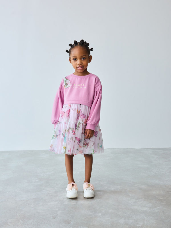 Baker by Ted Baker Pink Mesh Mockable Dress