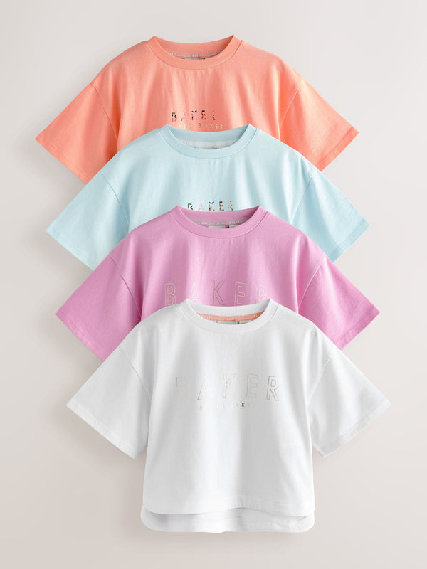 Baker by Ted Baker Multi Boxy Graphic T-Shirts 4 Pack