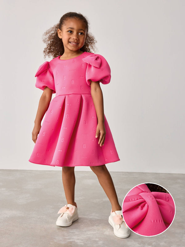 Baker by Ted Baker Bow Sleeve Embossed Scuba Dress