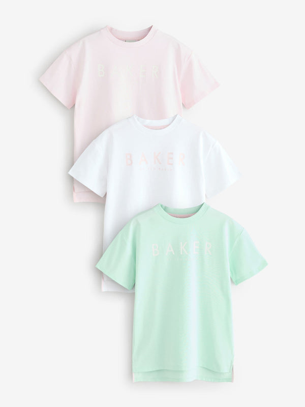 Baker By Ted Baker 3 Pack Oversized Graphic Print T-Shirts