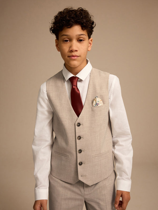 Neutral Waistcoat Shirt and Tie Set (12mths-16yrs)